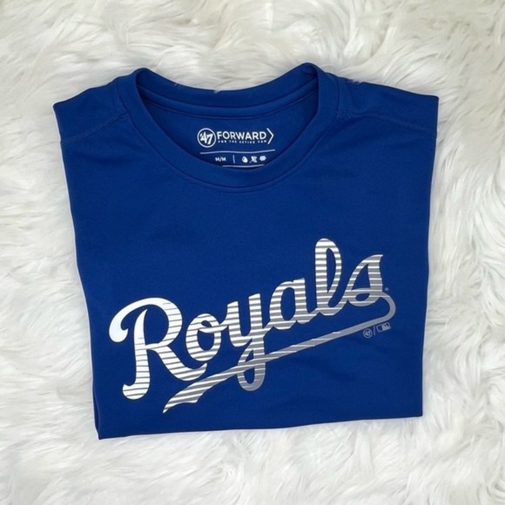NWT ‘47 Brand ‘47 Forward Dri-Fit Kansas City Royals Tee, Blue, Medium
